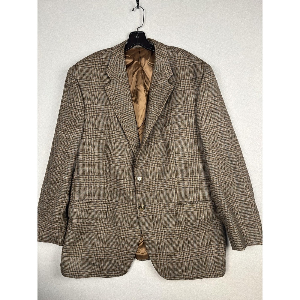 Chaps Ralph Lauren Blazer Mens 46 Brown Plaid Check Wool Tweed Sport Coat Canada